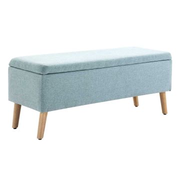 Мягкая скамья с ящиком Homcom 110x39x45см, зелёно-светло-коричневого цвета