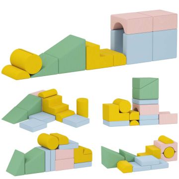 Набор мягких пенопластовых элементов, 12 шт, Разноцветный, 160 × 40 × 40 см