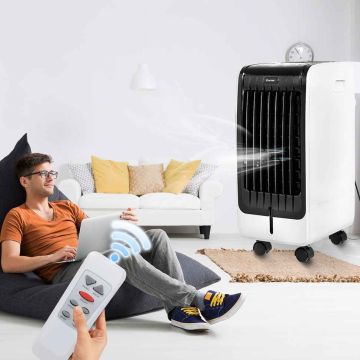 Mobile air cooler, 3 in 1, Black/white, 32 × 25 × 57 cm