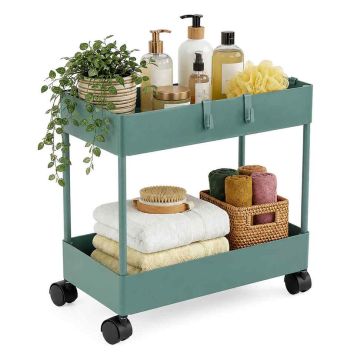 Mobilie servēšanas ratiņi Relaxdays, 2 plaukti, 21,5 × 38 × 39,5 cm