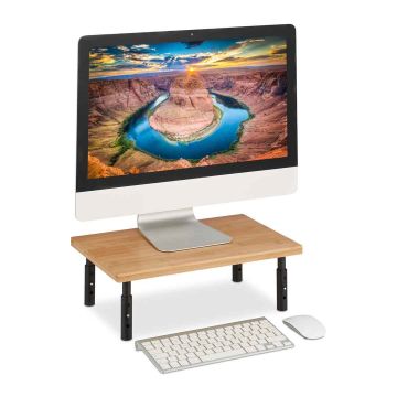 Monitora galda paaugstinājums Relaxdays 10046714.0, Ar regulējamu augstumu, 42 × 26,5 cm