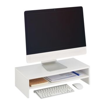Monitora galda paaugstinājums Relaxdays 10047341.0, Ar papildu plauktu