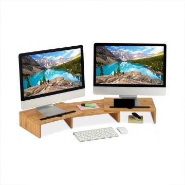 Monitora statīvs Relaxdays, 2 turētāji, 74 × 10 × 27 cm