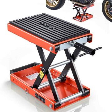 Motocikla šķērveida domkrats VEVOR JL-M01112, Slodzes ietilpība 680 kg, 490 × 245 × 105 mm