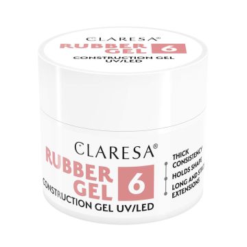 Гель для ногтей Claresa Rubber Gel, 90 г, оттенок 6