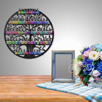 Nail Polish Rack, 5 Tiers, 23.6 × 2.3 × 23.6 inches