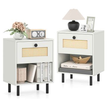 Bedside table, 1 drawer and open compartment, 40 × 30 × 52 cm