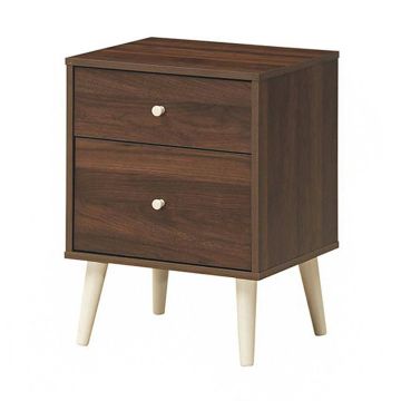Bedside table, 2 drawers, 45.72 × 40.64 × 62.23 cm