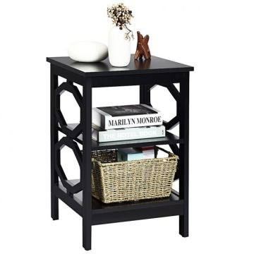 Bedside table, 3 tiers, 40.64 × 60.96 × 40.64 cm