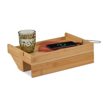Прикроватная тумбочка Relaxdays 10046325.0, С системой организации кабелей, 33 × 10 × 24 см
