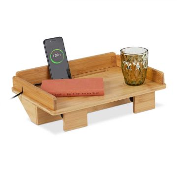 Прикроватная тумбочка Relaxdays 10046326.0, С держателем для планшета, 38 × 11 × 26 см