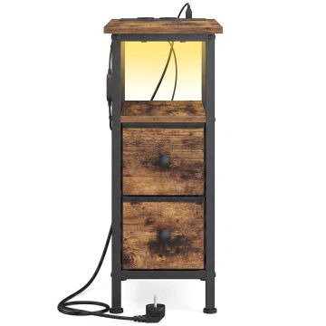 SONGMICS naktsgaldiņš, 2 atvilktnes, 46 × 60,4 × 21,6 cm
