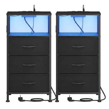 Naktsgaldiņš SONGMICS, 2 atvilktnes un atvērts nodalījums, 39,6 × 75,9 × 30 cm