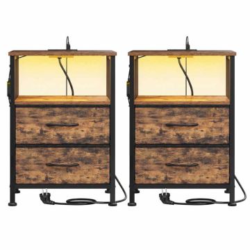 Naktsgaldiņš SONGMICS, 2 atvilktnes un atvērts nodalījums, Brūns, 39,6 × 60,4 × 30 cm