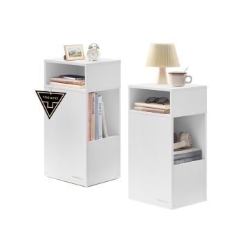 SONGMICS HOME bedside table, 2 open shelves and 1 drawer, 25 × 59.4 × 30 cm
