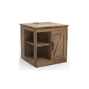 Bedside table, With charging station, Oak, 60 × 60 × 61 cm