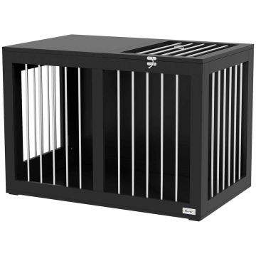 Клетка для собак PawHut 80x50x56,5см, чёрно/серебристого цвета