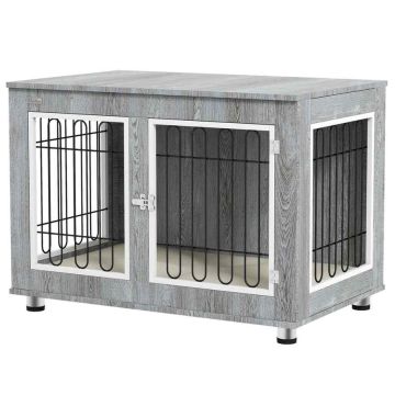 Клетка для собаки PawHut 90x58x65 см, серо-черная