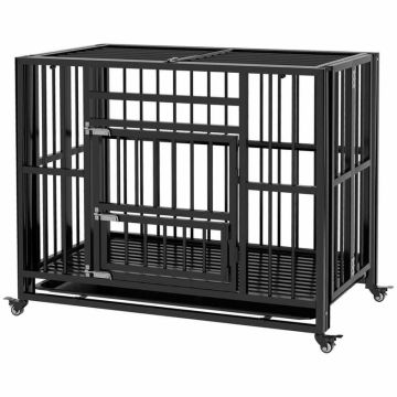 Клетка для собаки PawHut 94x58x78см, черного цвета