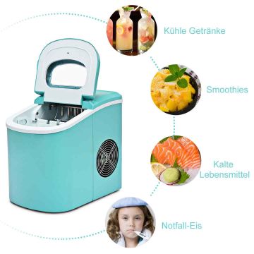 Portable ice maker, 2.2 l capacity, Green, 24 × 33 × 36 cm