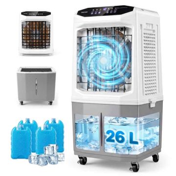 Portable air cooler, 3 in 1, 26 l, White, 45 × 33 × 88.5 cm