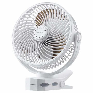 Портативный вентилятор VEVOR Lok-M8AG, с зажимом, Белый, 26 × 30,5 × 11,2 см