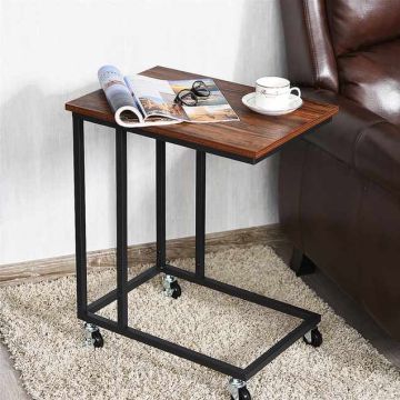 Laptop table, 4 casters, Brown, 50 × 61 × 35 cm