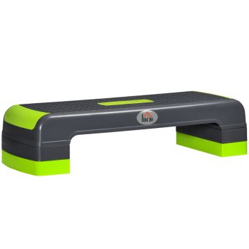 Aerobikas pakāpiena Homcom 78x28x20cm, tumši pelēka/zaļa krāsa