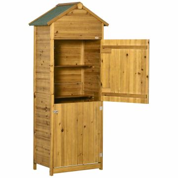 Dārza instrumentu skapis Outsunny 79x49x191.5cm., gaiši brūns