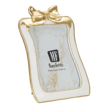 Foto rāmis, Balts un zeltains, 20,5 × 28,6 × 2 cm