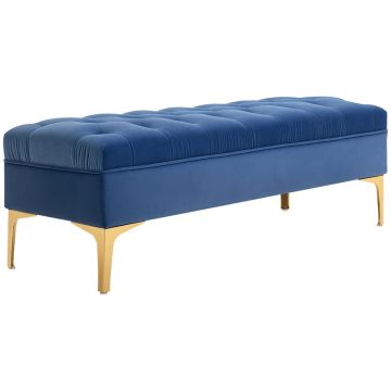 Mīksts sols Homcom 118x45x42cm, zils/zeltains