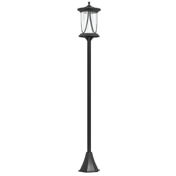 Dārza laterna ar saules bateriju Outsunny 17x17x127cm, melnas krāsas