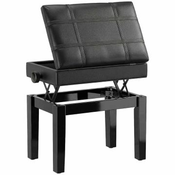 Pianīna krēsls Homcom 63x35x56cm, melnas krāsas