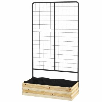 Paaugstināta dobe ar līstēm Outsunny 80x38x145cm, gaiši brūna/melna