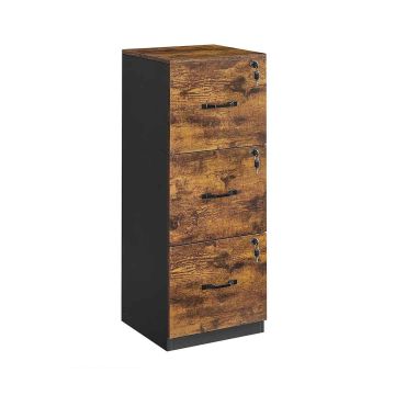 Шкаф для документов 40x41x103 см., коричневый/черный