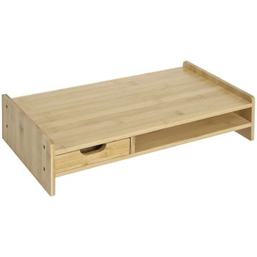 Monitoru statīvs Homcom 49x25,5x11,5cm, gaiši brūnā krāsā