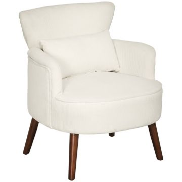 Atpūtas krēsls Homcom 69x69.5x78cm., krēmkrāsas/brūns