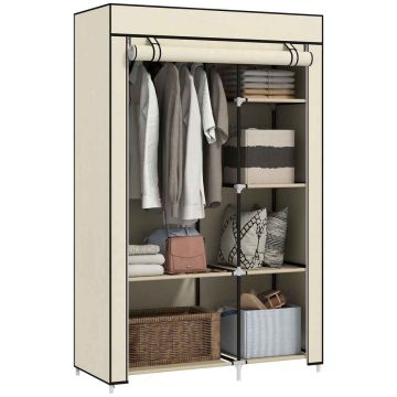 Auduma skapis Homcom 103x43x162,5cm, smilšu/melnas krāsas