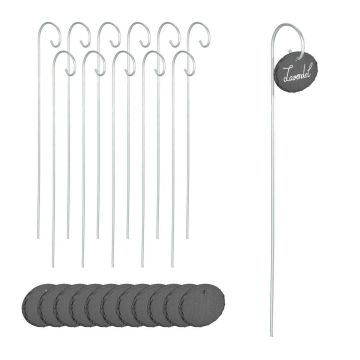 Ovālas augu etiķetes ar mietiņiem Relaxdays 10046747.0, 12 gab, 9 × 42 × 6 cm