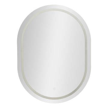 Ovāls LED sienas spogulis Mauro Ferretti Simple, 3 gaismas temperatūras, 60 × 80 × 3,5 cm
