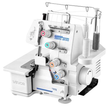 Оверлок VEVOR 4-434, 3 и 4 нити, Белый, 260 × 270 × 270 мм