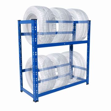 Riepu statīvs Relaxdays, 4–6 riepām, Zils, 85 × 100 × 35 cm