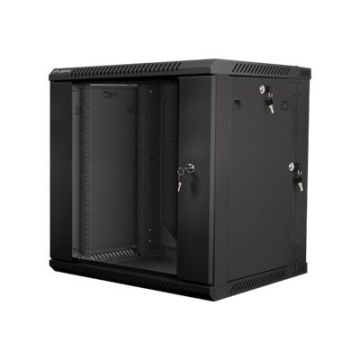 Pie sienas stiprināms divu sekciju serveru skapis Lanberg WF02-6612-10B, 12U, 2 sekcijas