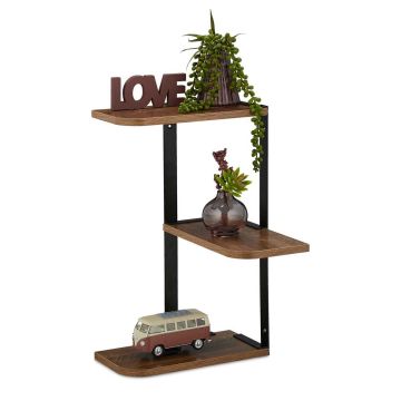 Piekaramais stūra plaukts Relaxdays, 3 plaukti, 26,5 × 42,5 × 26,5 cm