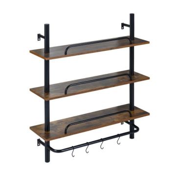 Hanging shelf, 3 tiers, 4 hooks, 80.5 × 97 × 24 cm