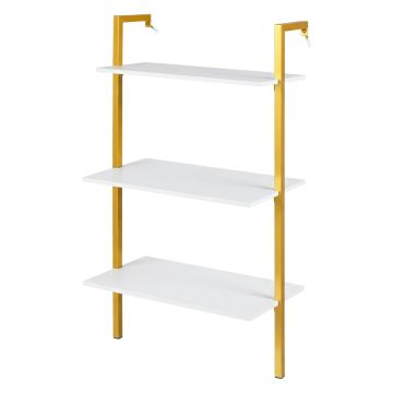 Hanging shelf, 3 tiers, Gold/white, 53.5 × 96 × 29.5 cm