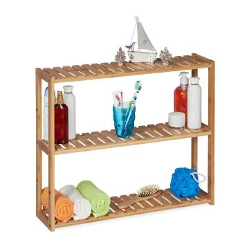 Piekaramais plaukts Relaxdays 10032111.0, 3 regulējami plaukti, 60 × 50 × 15 cm