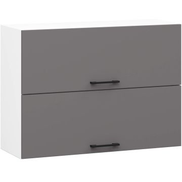Навесной кухонный шкаф OLIWIA W80 G2, белый/серый, 80 × 58 × 30 см