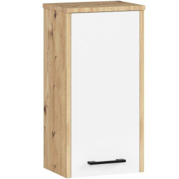 Подвесной шкафчик для ванной FIN W30, белый/коричневый, 30 × 60 × 22,5 см