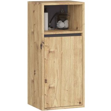 Подвесной шкафчик для ванной VAMI W35, 1 дверца, коричневого/серого цвета, 35 × 80 × 30 см
